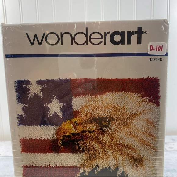NEW! WONDERART USA Latch Hook American Flag Eagle Rug Kit 15" X 20" GIFT READY! - Picture 5 of 5
